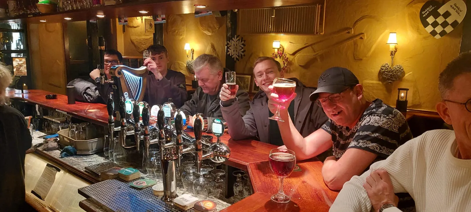 Dutch students on a beer walk meeting locals at Mathias’ basement